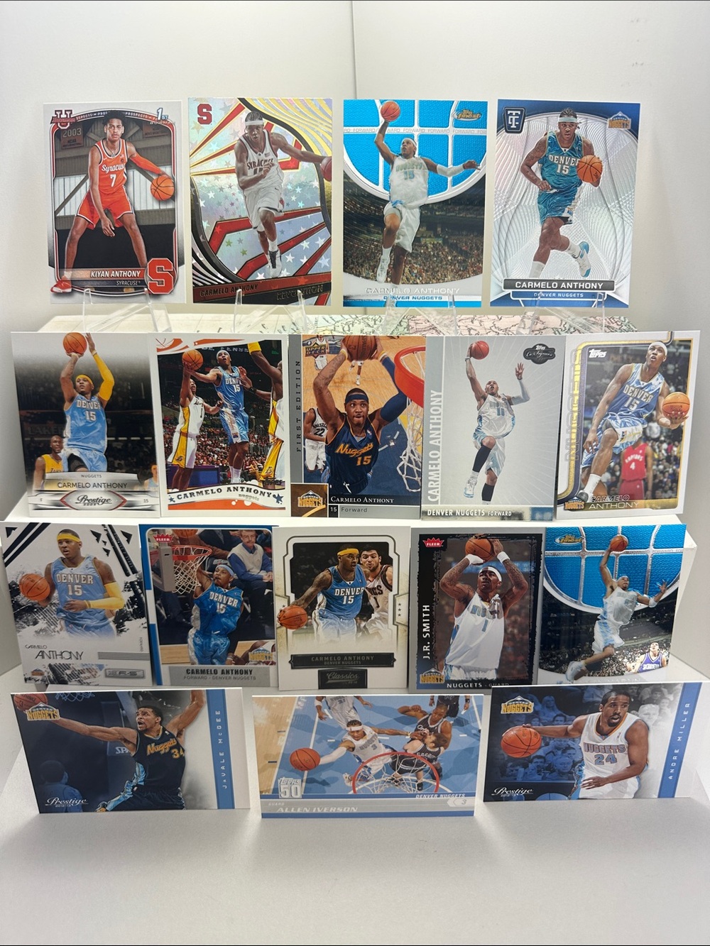 Carmelo Anthony w/ Iverson/K-Mart/JR Smith Nuggets + Kiyan Syracuse lot of 17
